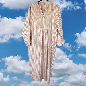 LL Bean Dobby Pintuck Vintage Nightgown Women Modest Prairie Flannel Size Large